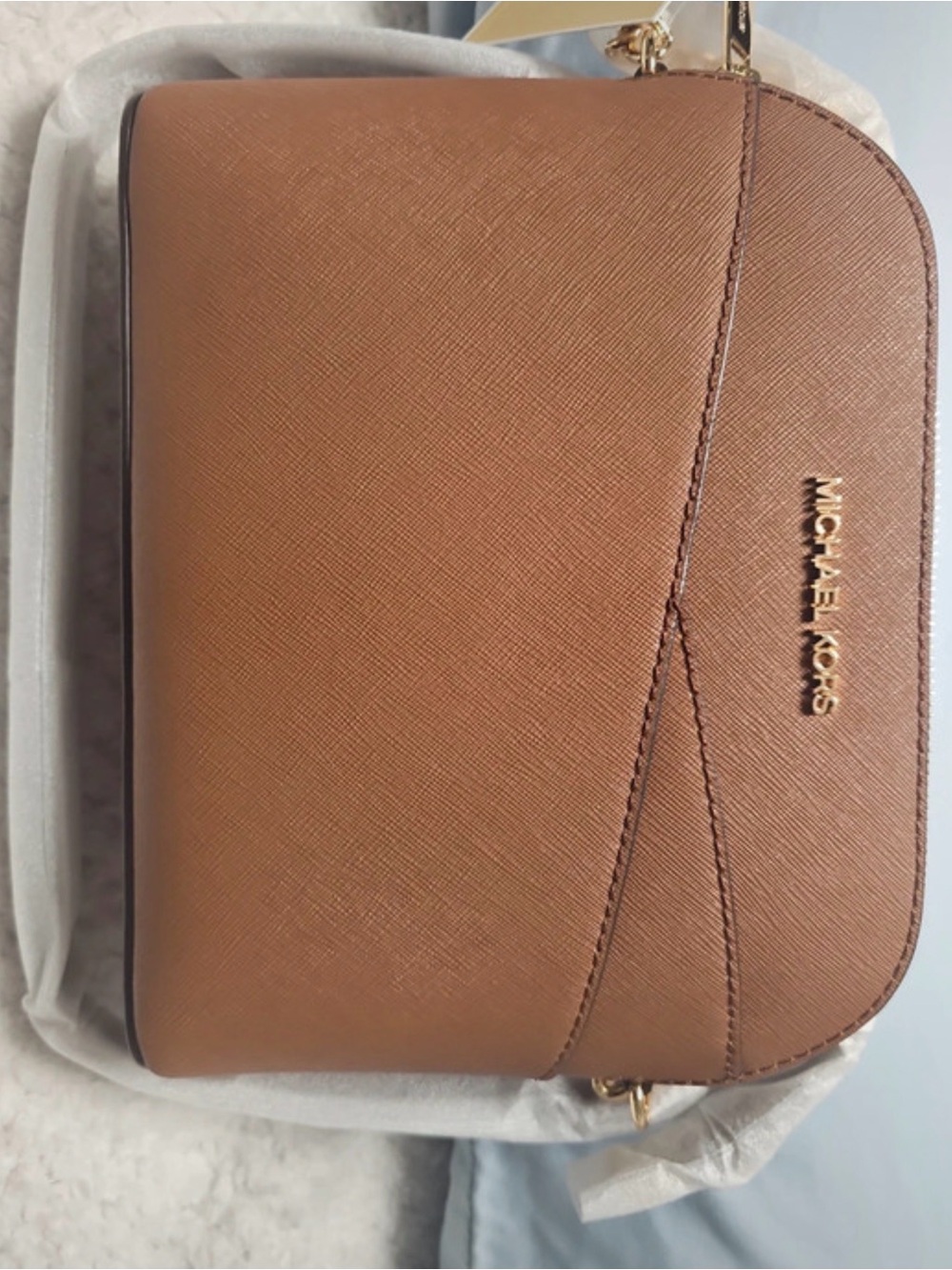 Michael Kors Tan Saffiano Leather Crossbody Bag
